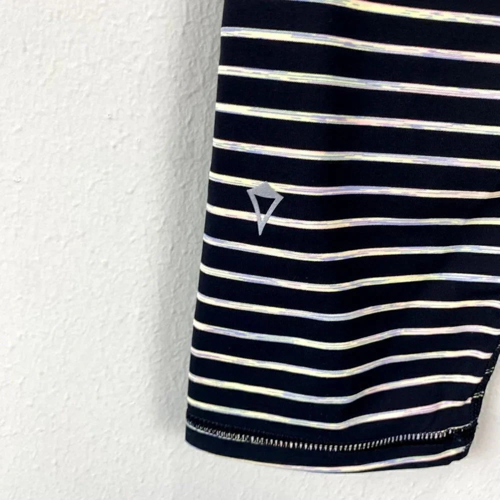 Ivivva by Lululemon Girls Rhythmic Crop Leggings Stripe 12
